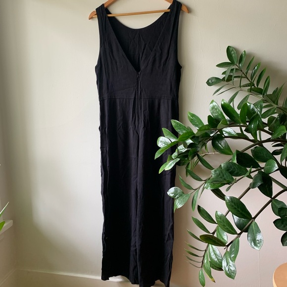 Oak+Fort Black Wide Leg Cropped Jumpsuit - Picture 1 of 11